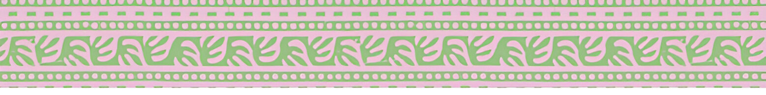 Frise murale motif Arabesque rose et verte