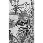 Papier peint panoramique tropicale noir & blanc