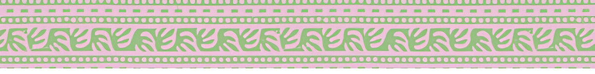 Frise murale motif Arabesque rose et verte