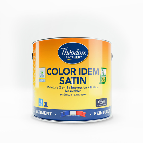 Peinture Satin Color Idem HD 15 litres Peinture mur et boiserie intérieure - Theodore Maison de peinture